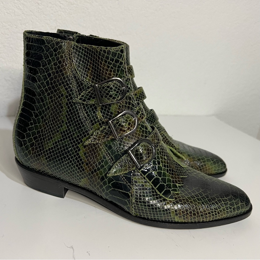 Modern Vice Jett Green Snake Leather Boots EU 38